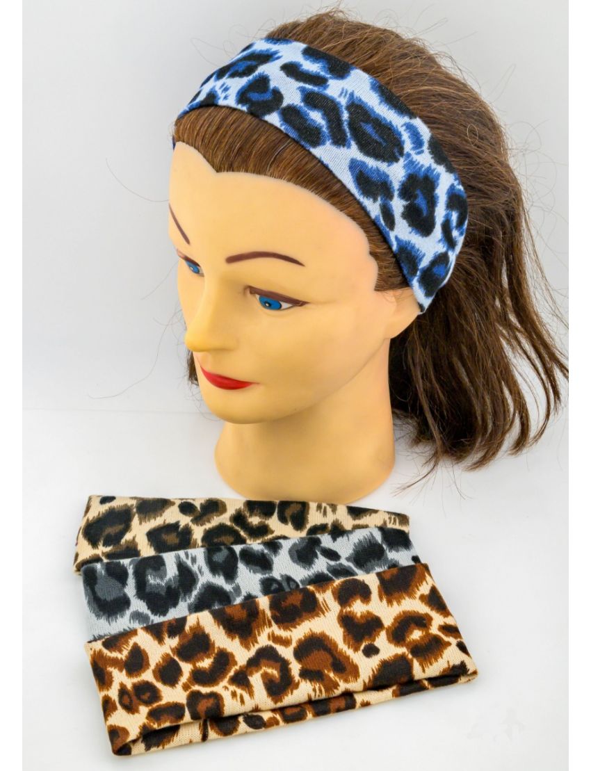 Φαρδιά Ελαστική Κορδέλα Μαλλιών με Λεοπάρ Σχέδιο
