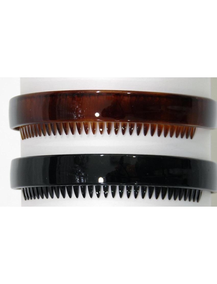 Στέκα πλαστική με εσωτερικό χτένι σε καφέ και μαύρο