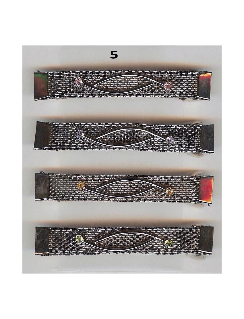 Μπαρέτα μεταλλική σε 5 σχέδια διακοσμημένα με στράς σε 4 χρώματα