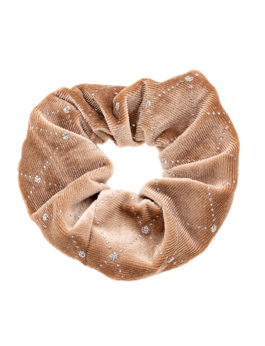 Σούρα υφασμάτινη βελούδο διακοσμημένη με στράς σε 6 χρώματα