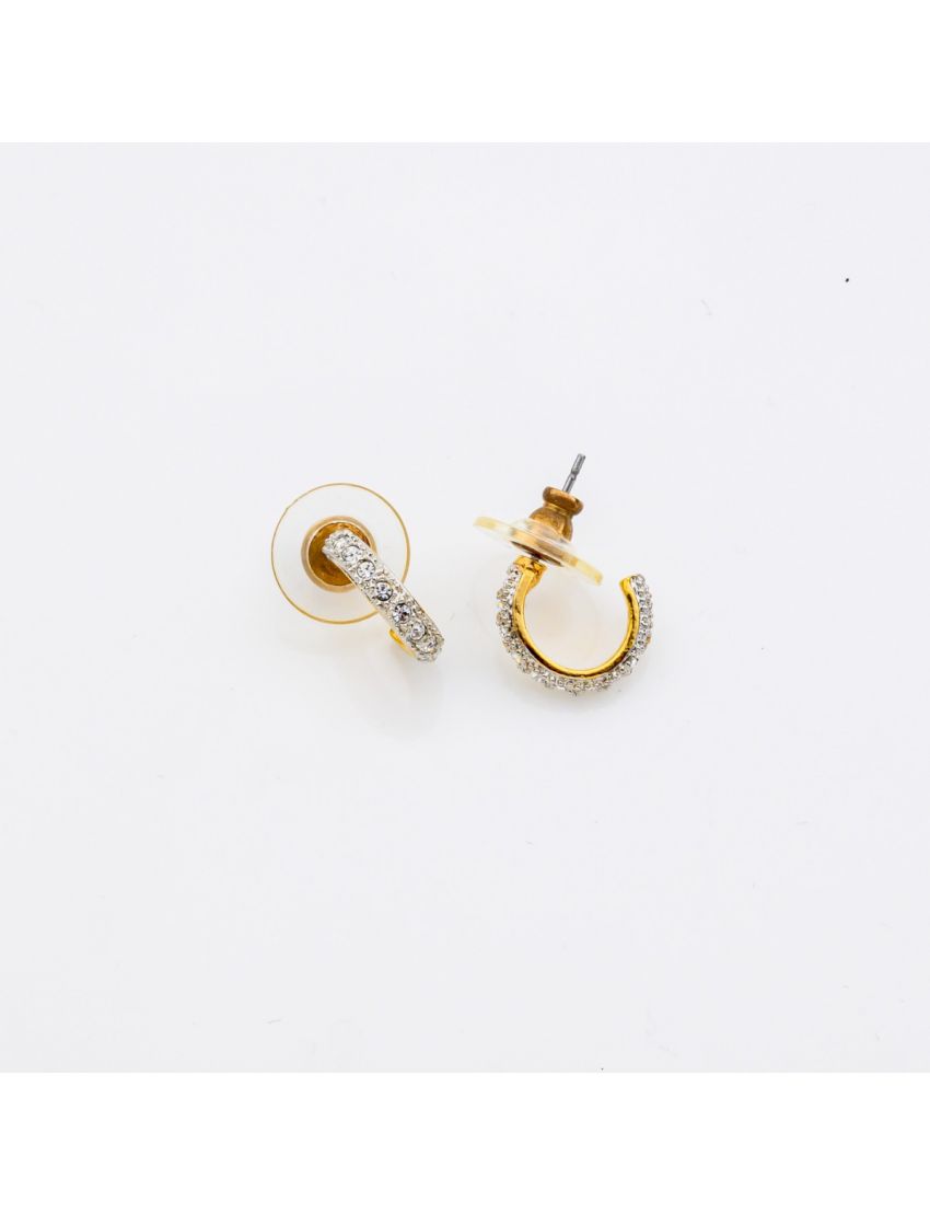 Σκουλαρίκια μεταλλικό κρικάκι σε χρυσό χρώμα διακοσμημένα με στράς