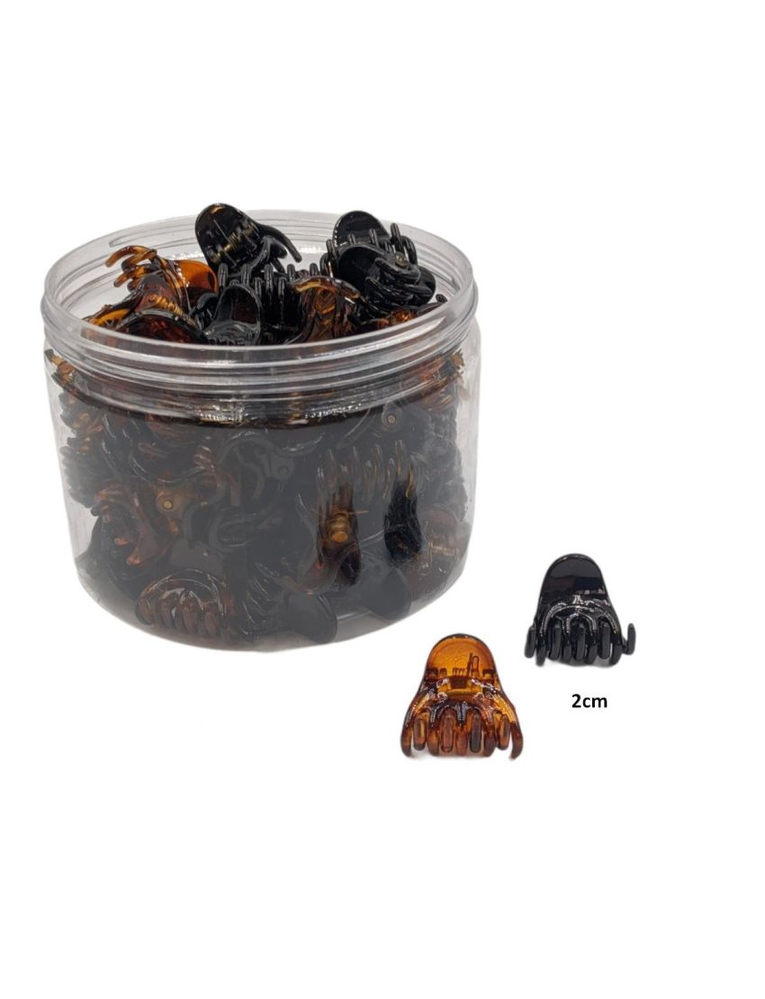 Κλάμερ πλαστικό 2εκ σε καφέ και μαύρο χρώμα (2 τεμ)