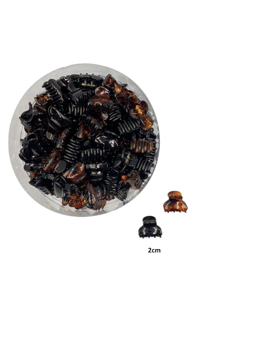 Κλάμερ πλαστικό καφέ και μαύρο 2εκ