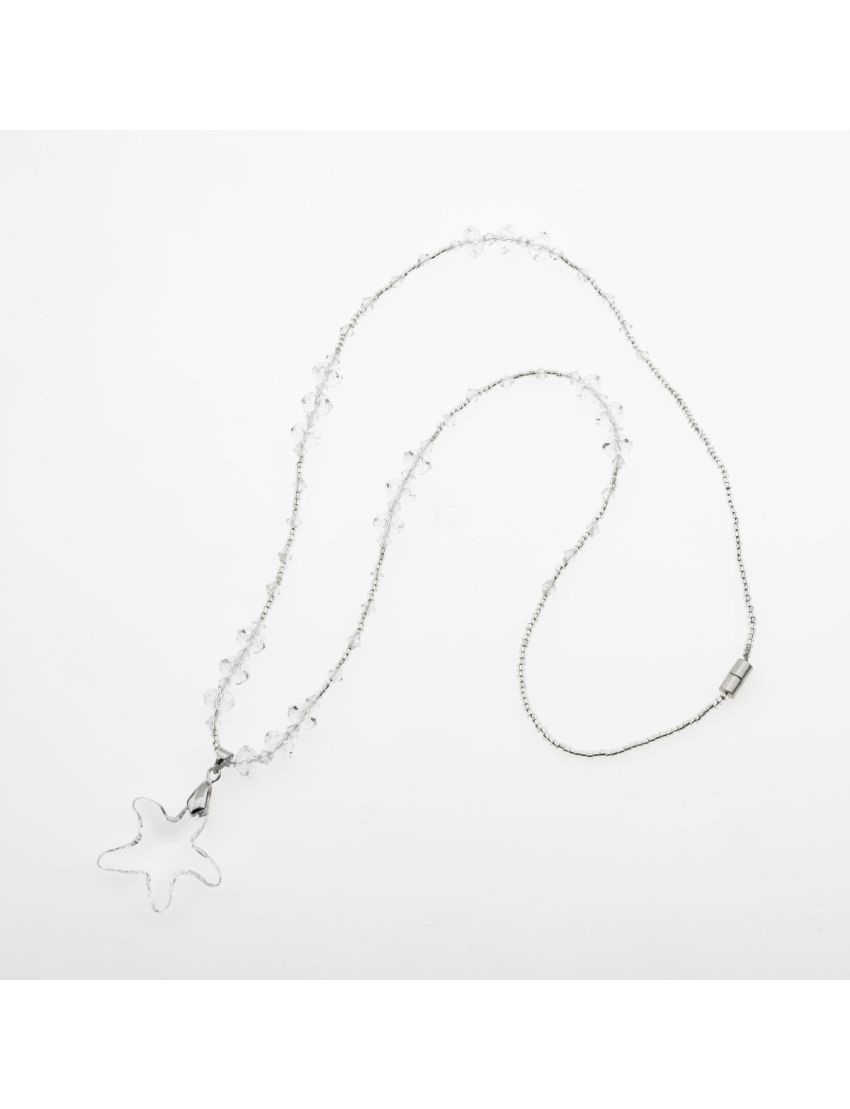 Κολιέ Μακρύ με Χάντρες & Αστερία Γυάλινα – Λάμψη που Κλέβει την Παράσταση