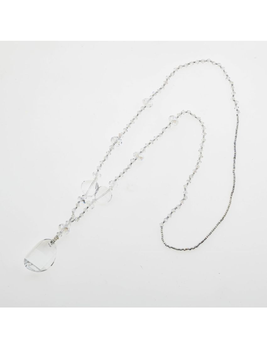 Κολιέ 42εκ Διακοσμημένο με Διάφανες Χάντρες και Swarovski – Απλή Λάμψη, Εκλεπτυσμένο Στυλ