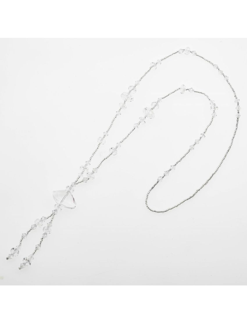 Κολιέ Μακρύ 45εκ Διακοσμημένο με Χάντρα και Μεγάλη Πλαστική Πέτρα – Εκλεπτυσμένη Απλότητα