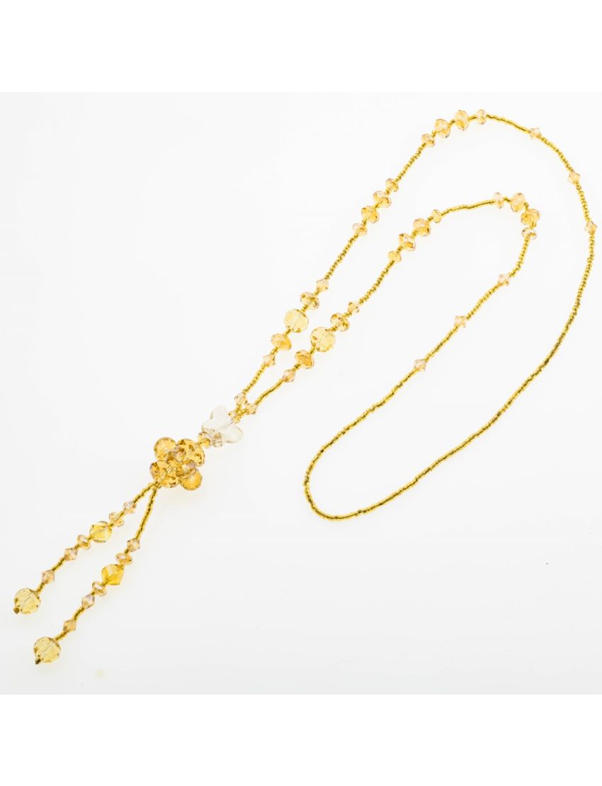 Κολιέ Μακρύ με Χάντρες και Σχέδιο Σταυρός