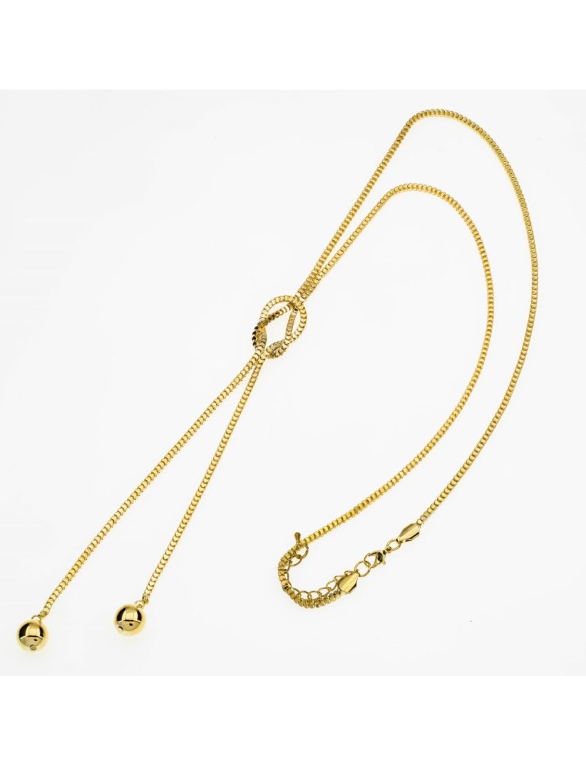 Κολιέ Μακρύ με Μασίφ Αλυσίδα, Κόμπο και Διακοσμητικές Μεταλλικές Χάντρες – Ιδιαίτερο και Στιλάτο