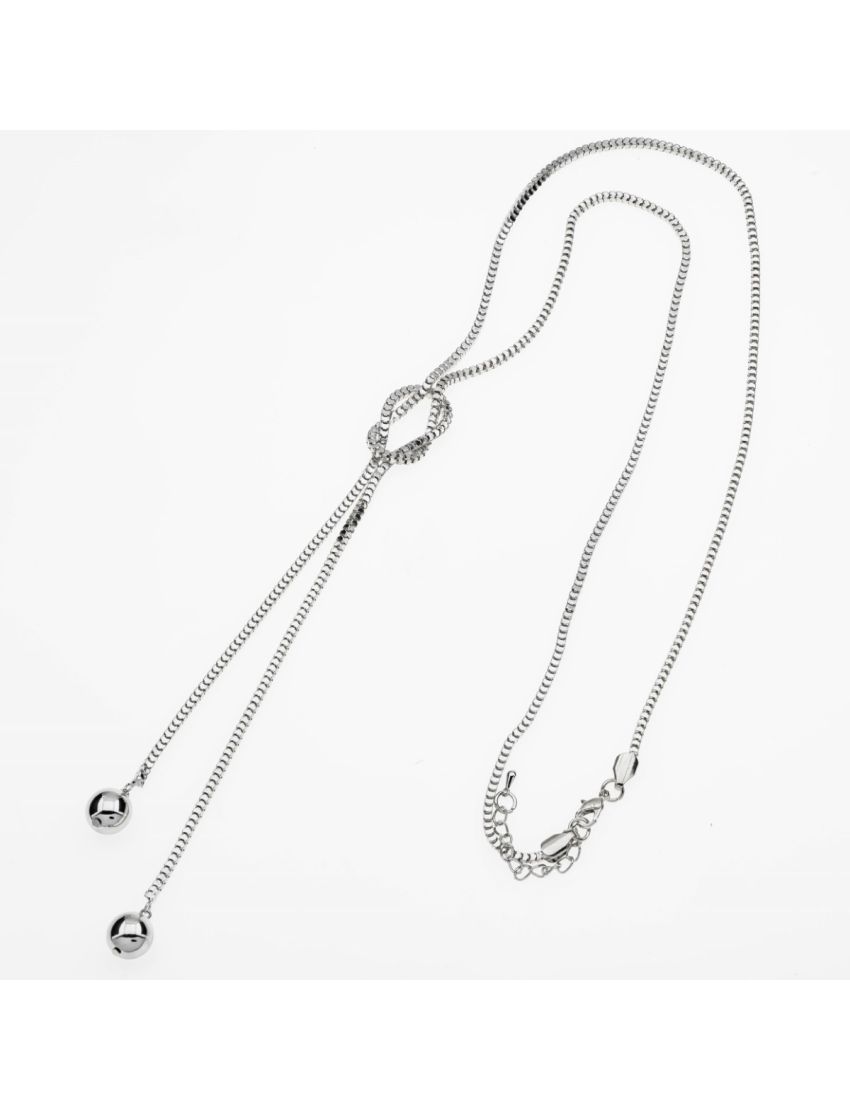 Κολιέ Μακρύ με Μασίφ Αλυσίδα, Κόμπο και Διακοσμητικές Μεταλλικές Χάντρες – Ιδιαίτερο και Στιλάτο