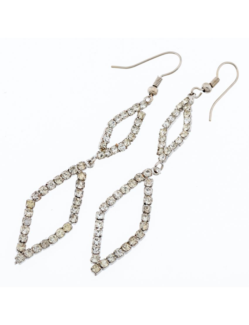 Σκουλαρίκια μεταλλικά ασημί κρεμαστά (2 σχέδια)