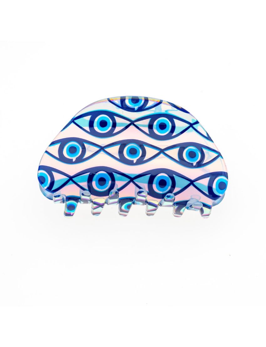 Κλάμερ πλαστικό μεγάλο σε 3 σχέδια γαλάζιο μάτι