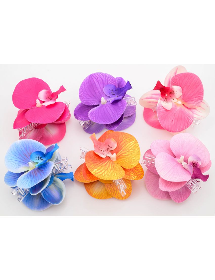 Tropical Orchid Κλάμερ Μαλλιών - Vibrant Colors & Δυνατό Κράτημα
