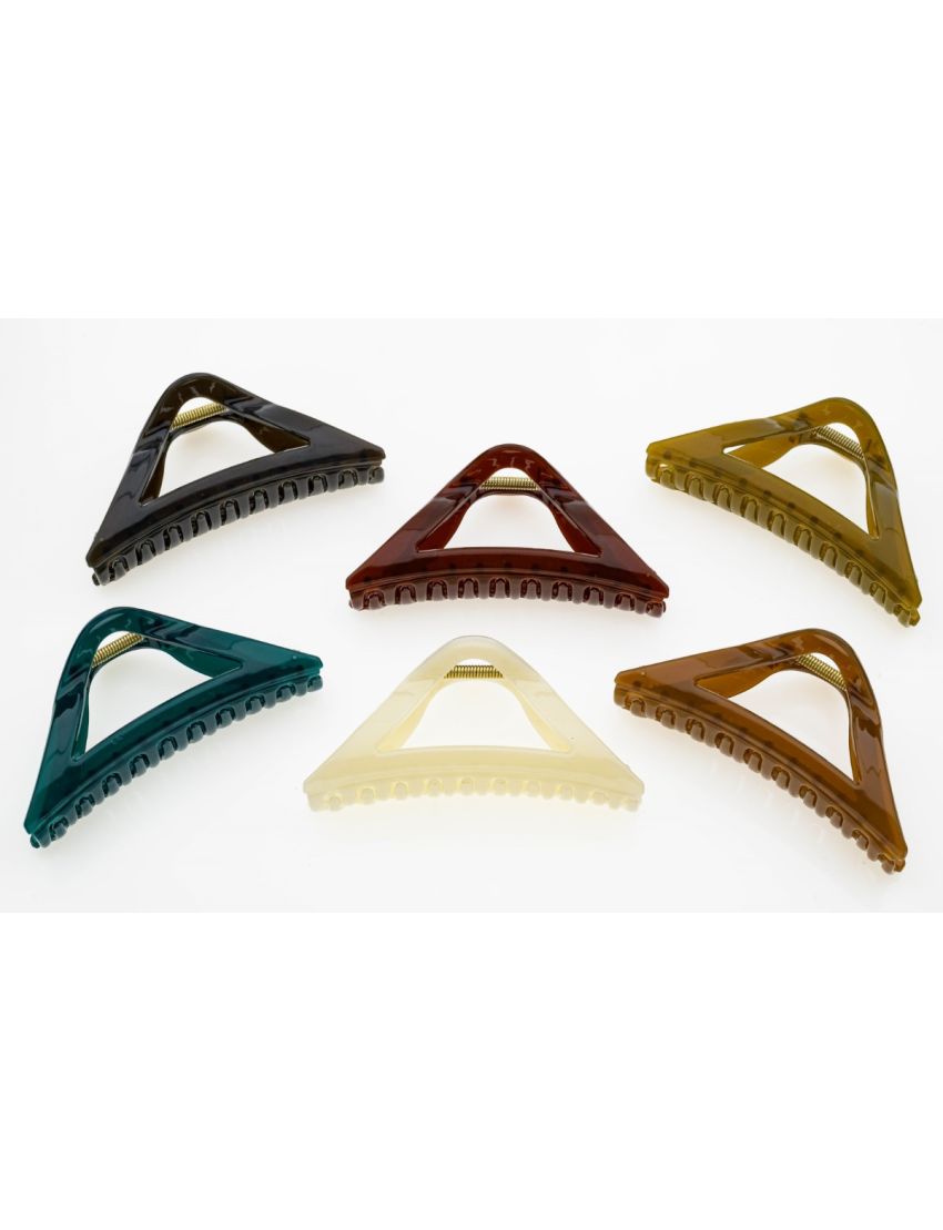 Κλάμερ πλαστικό μεγάλο τριγωνικό σε 6 γυαλιστερά χρώματα