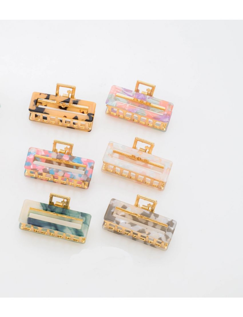 Κομψά ορθογώνια κλάμερ μαλλιών σε διάφορα χρώματα