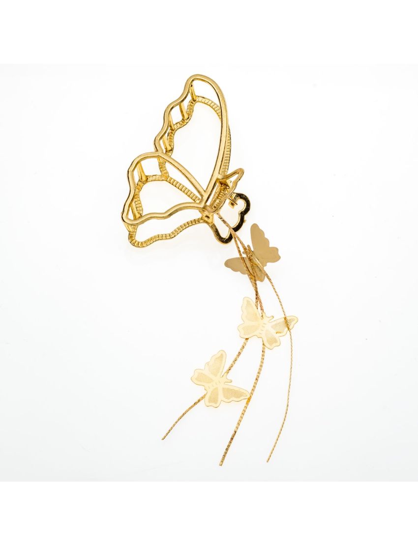 Κλάμερ με πεταλούδες σε χρυσό και ασημί