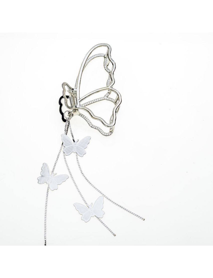 Κλάμερ με πεταλούδες σε χρυσό και ασημί