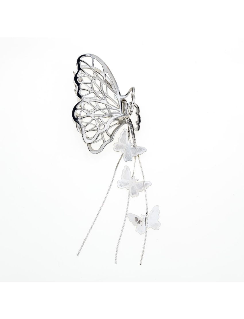 Κλάμερ πεταλούδα με πεταλούδες σε χρυσό και ασημί