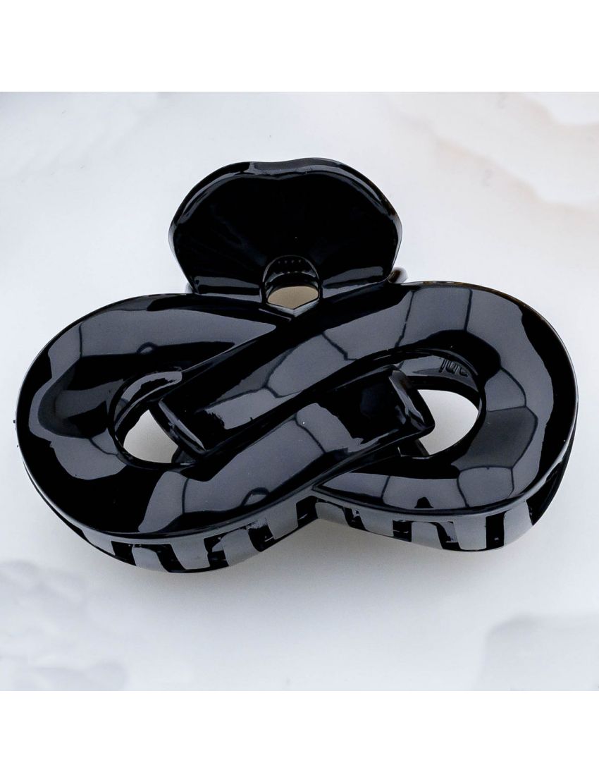 Κλάμερ πλαστικό πλεξούδα σε μαύρο χρώμα