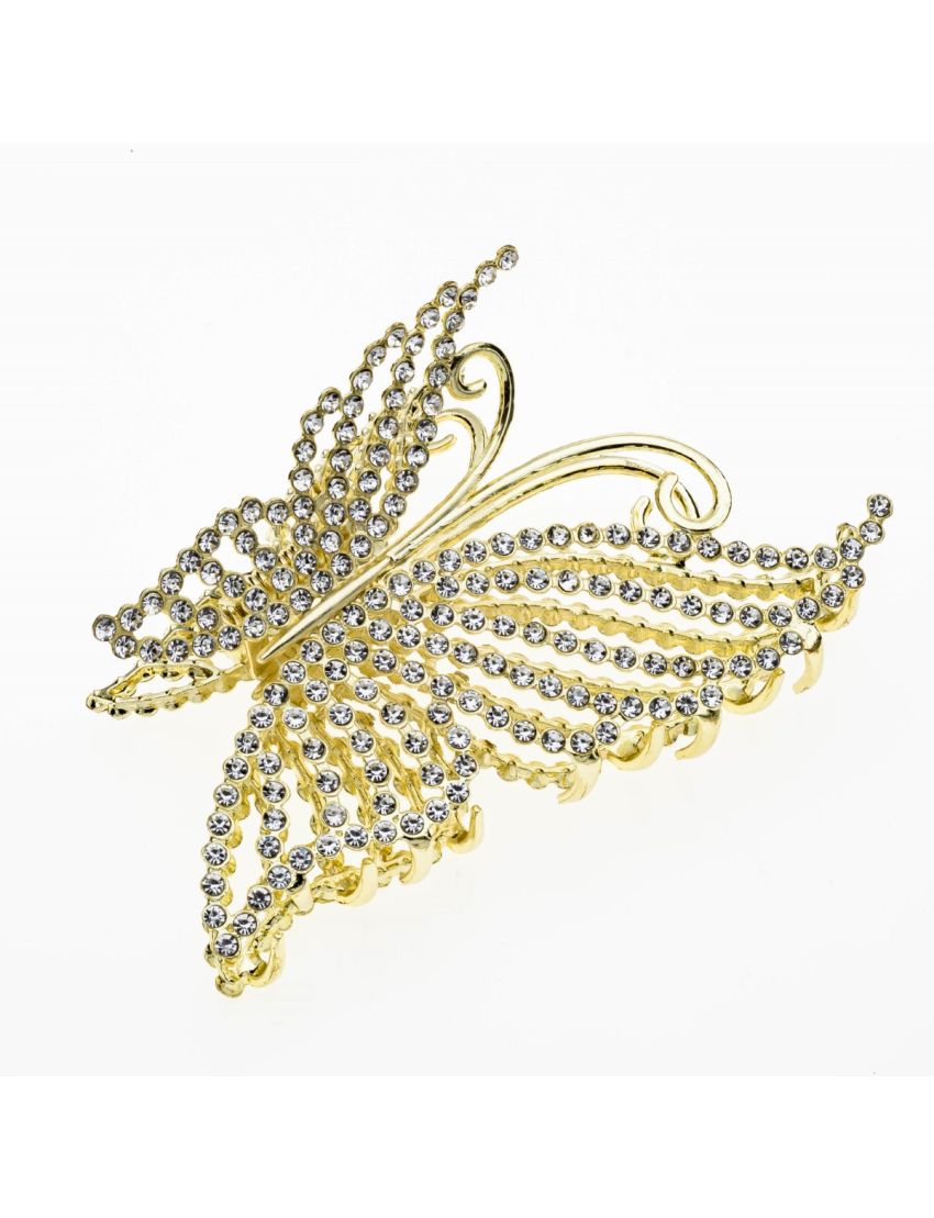 Κλάμερ μεταλλικό με στρας σε χρυσό χρώμα