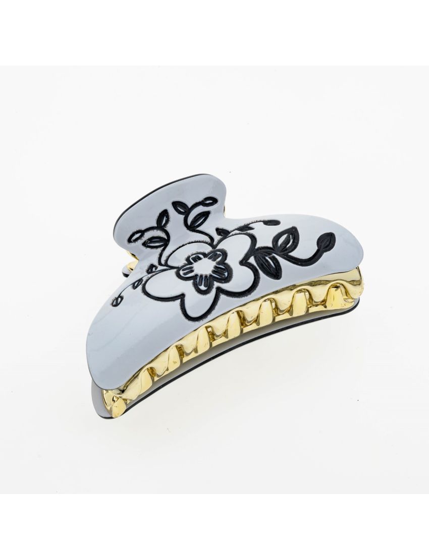 Κλάμερ πλαστικό μεγάλο με λουλούδι σε 2 χρώματα