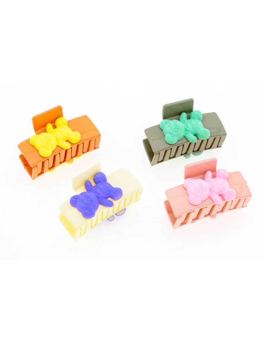 Κλάμερ πλαστικό με αρκουδάκι σε 4 χρώματα