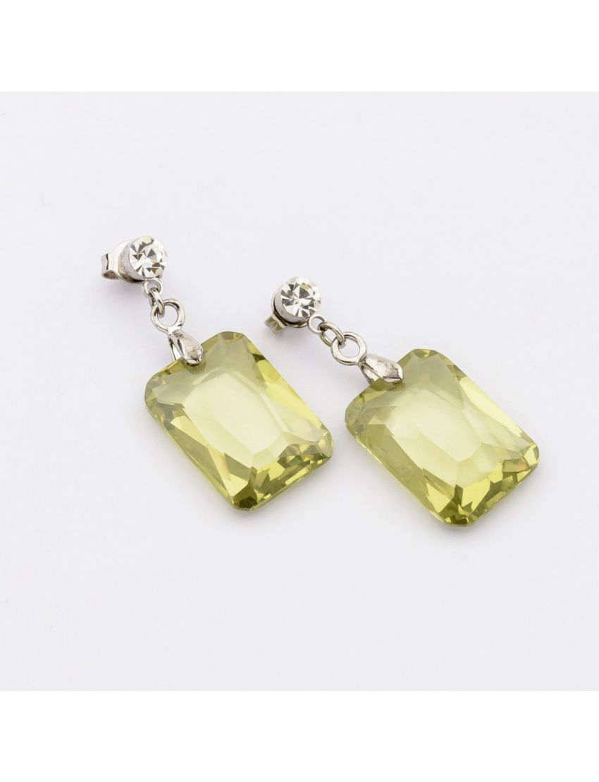 Σκουλαρίκια ορθογώνια μικρά ζιργκόν 