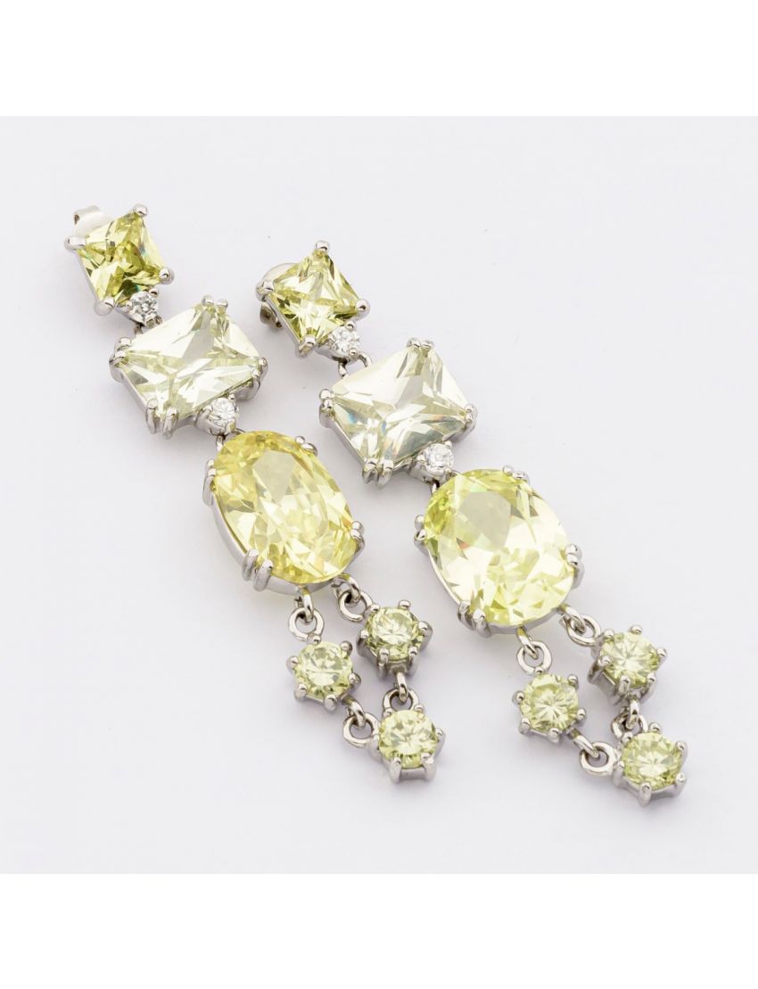 Σκουλαρίκια μεταλλικά με ζιρκόν σε διάφορα σχήματα και μεγέθη