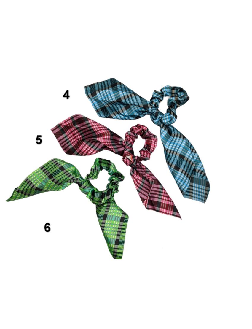 Σούρα υφασμάτινη καρό με μακρύ φιόγκο