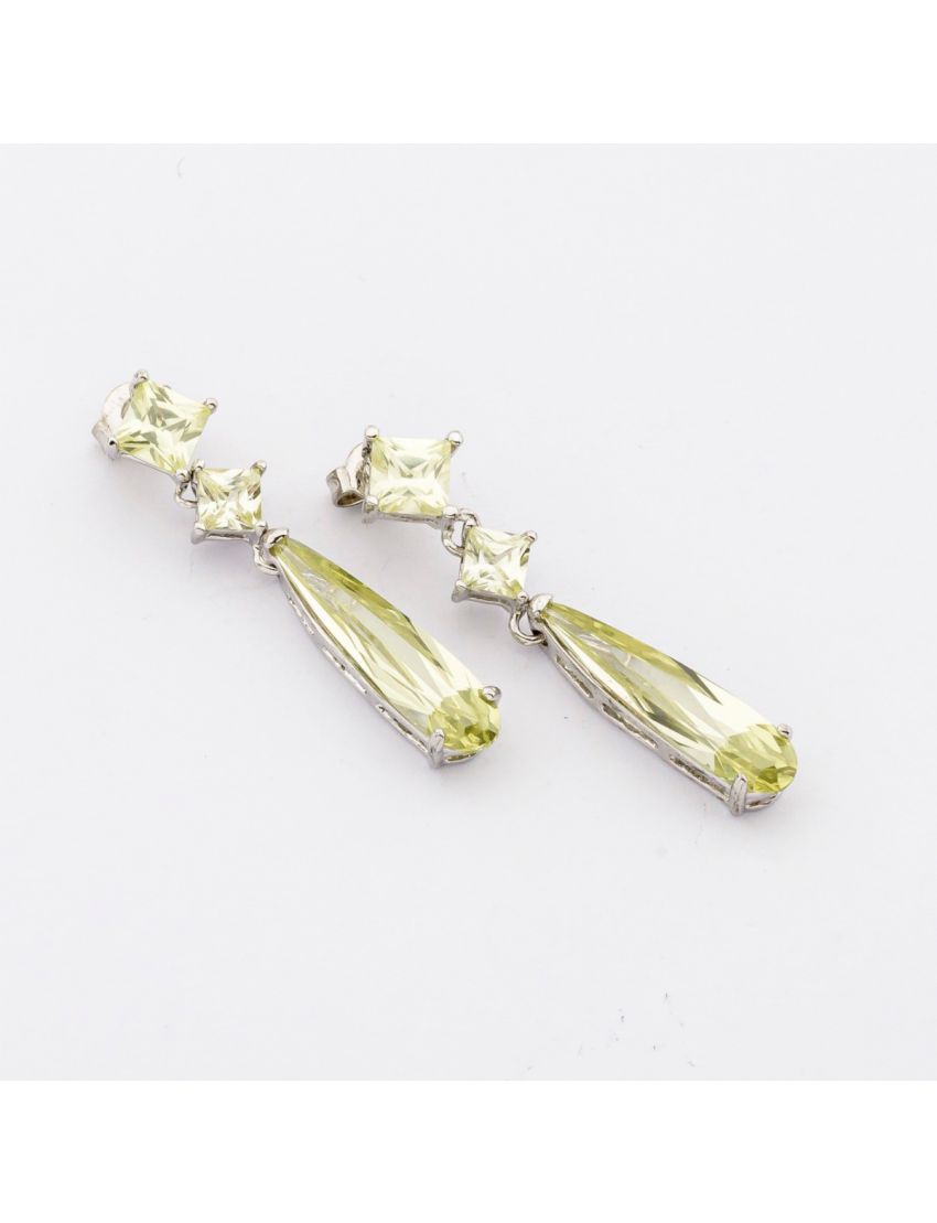 Σκουλαρίκια μεταλλικά με ζιργκόν σε 4 χρώματα