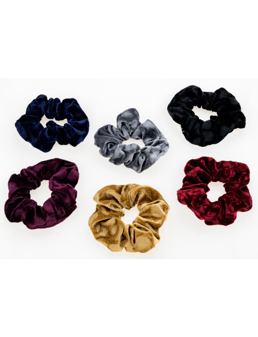 Σούρα υφασμάτινη βελούδο με σχέδια σε 6 χρώματα