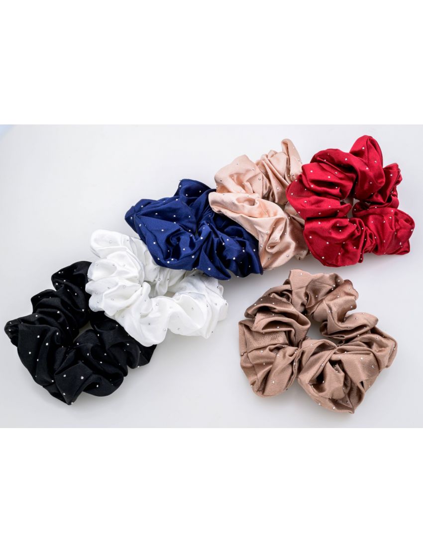  Κομψές σούρες μαλλιών από σατέν διακοσμημένες με στρασάκια