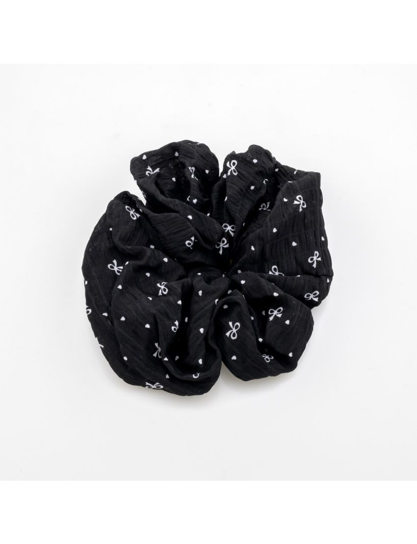 Ελαστικό Scrunchie που δεν Τσακίζει τα Μαλλιά με Girly Μοτίβο