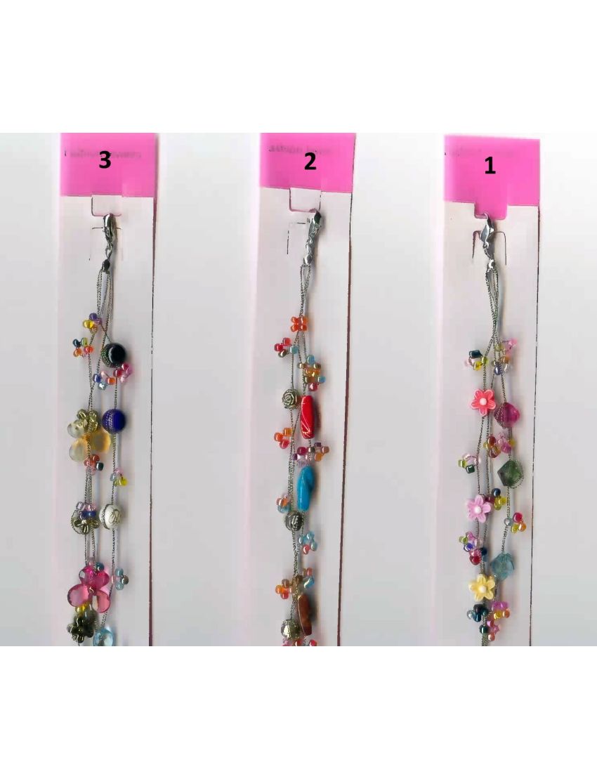 Αλυσίδα ποδιού από σύρμα διακοσμημένη με πολύχρωμα στοιχειά (3 σχέδια)