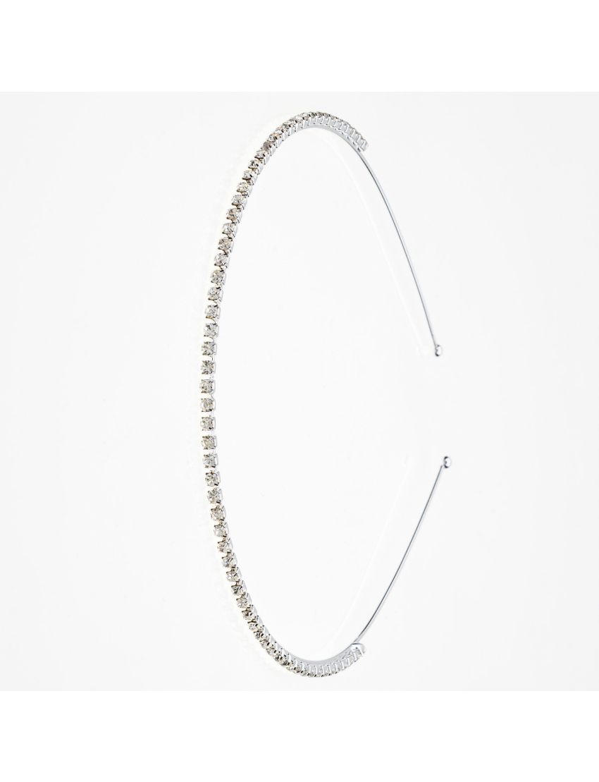 Στέκα μεταλλική λεπτή με στράς σε ασημί και χρυσό χρώμα