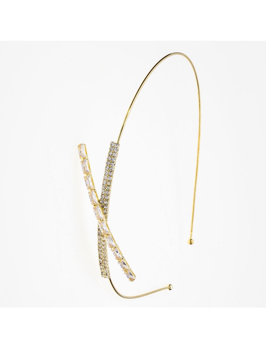 Στέκα μεταλλική σε χρυσό χρώμα με στράς