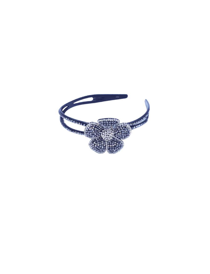 Στέκα πλαστική μαύρη διπλή διακοσμημένη με στράς