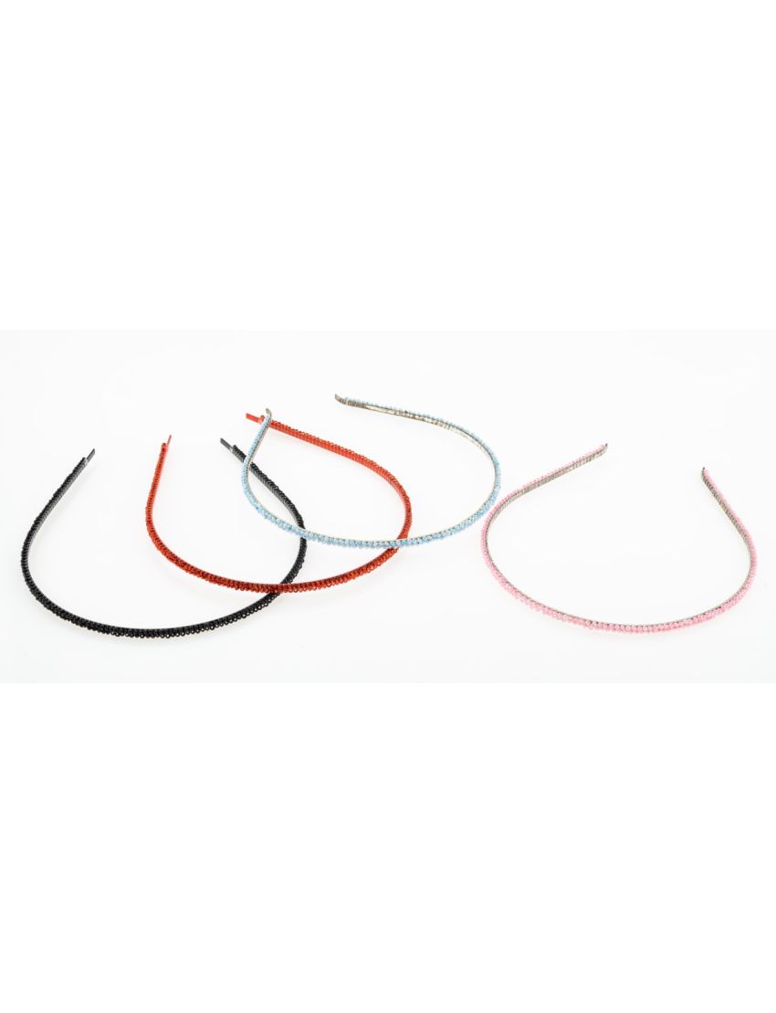 Στέκα μεταλλική λεπτή διακοσμημένη με χάντρες σε 4 μοναδικά χρώματα