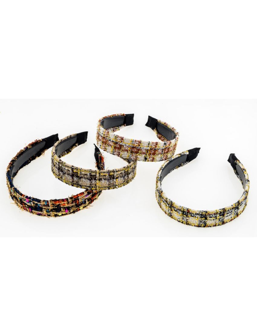 Στέκα υφασμάτινη φαρδιά καρό σε 4 συνδυασμούς χρωμάτων