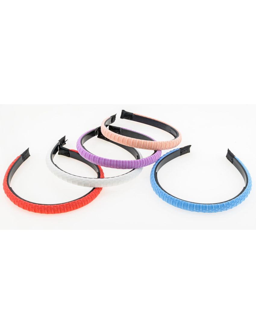 Στέκα υφασμάτινη λεπτή πομπέ ανάγλυφη σε 6 χρώματα