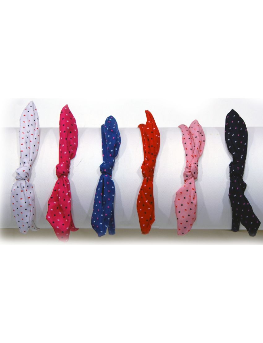 Στέκα υφασμάτινη φιόγκος με γεωμετρικά μοτίβο σε 6 χρώματα