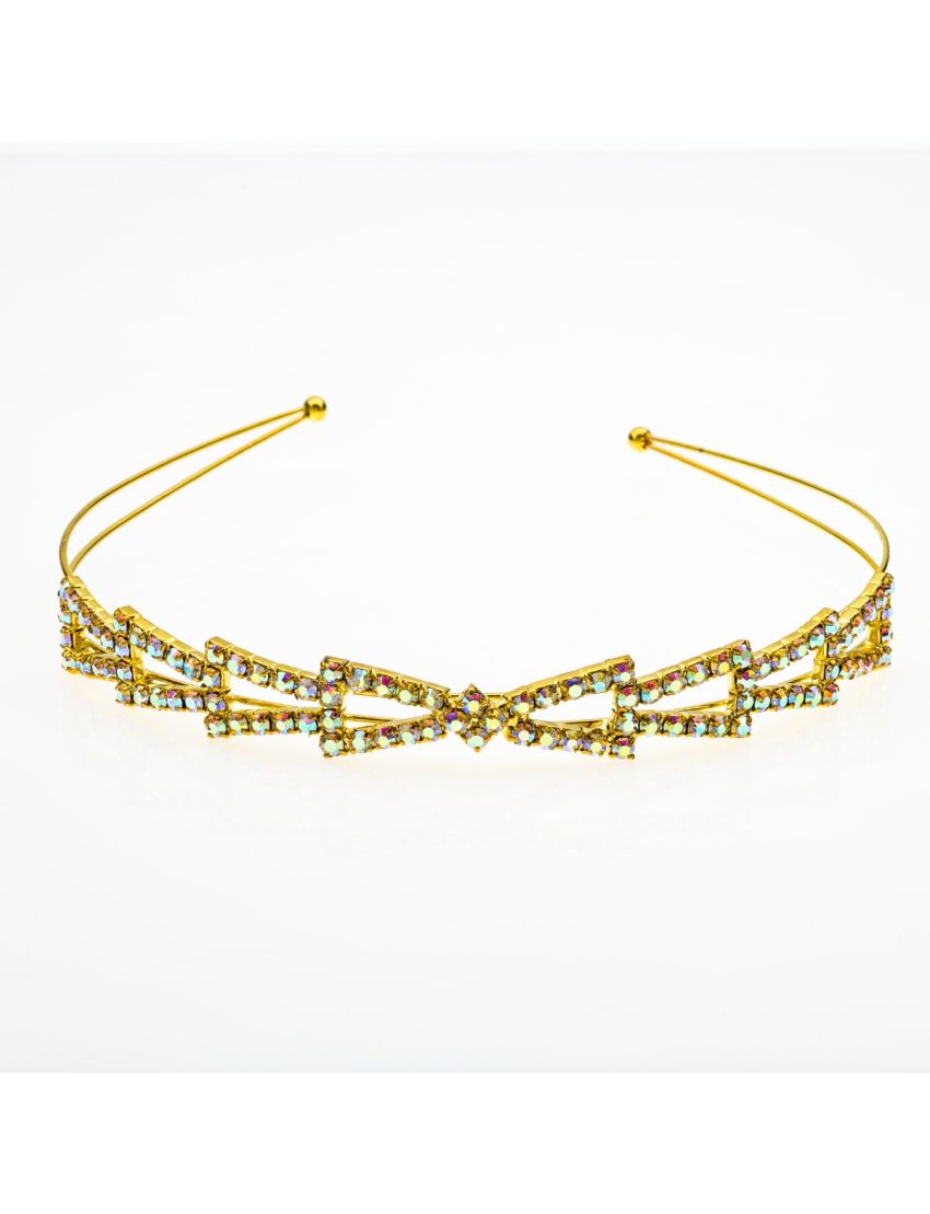 Νυφική Στέκα Μεταλλική με Φιόγκο και Στράς