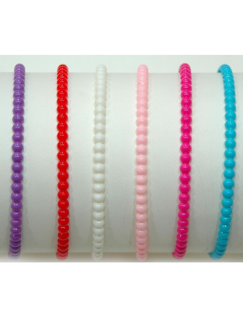 Στέκα πλαστική με χάντρες σε 6 χρώματα