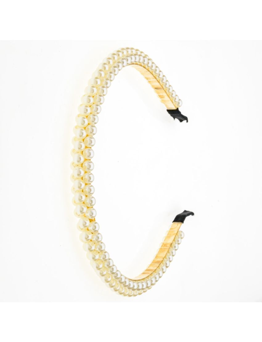 Στέκα μεταλλική νυφική διακοσμημένη με πέρλες σε 2 μοναδικά σχέδια