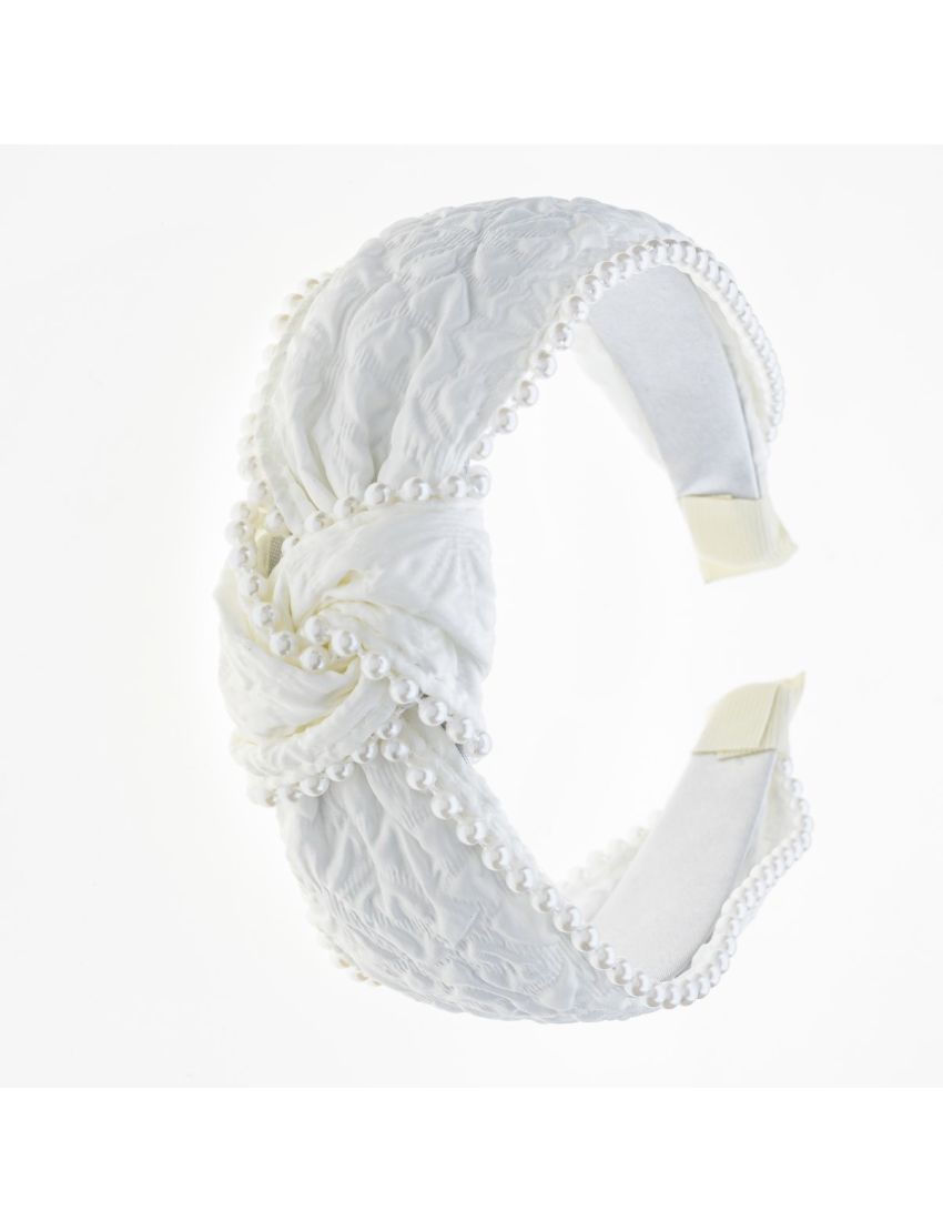 Στέκα νυφική υφασμάτινη λευκή φαρδιά σε 3 σχέδια