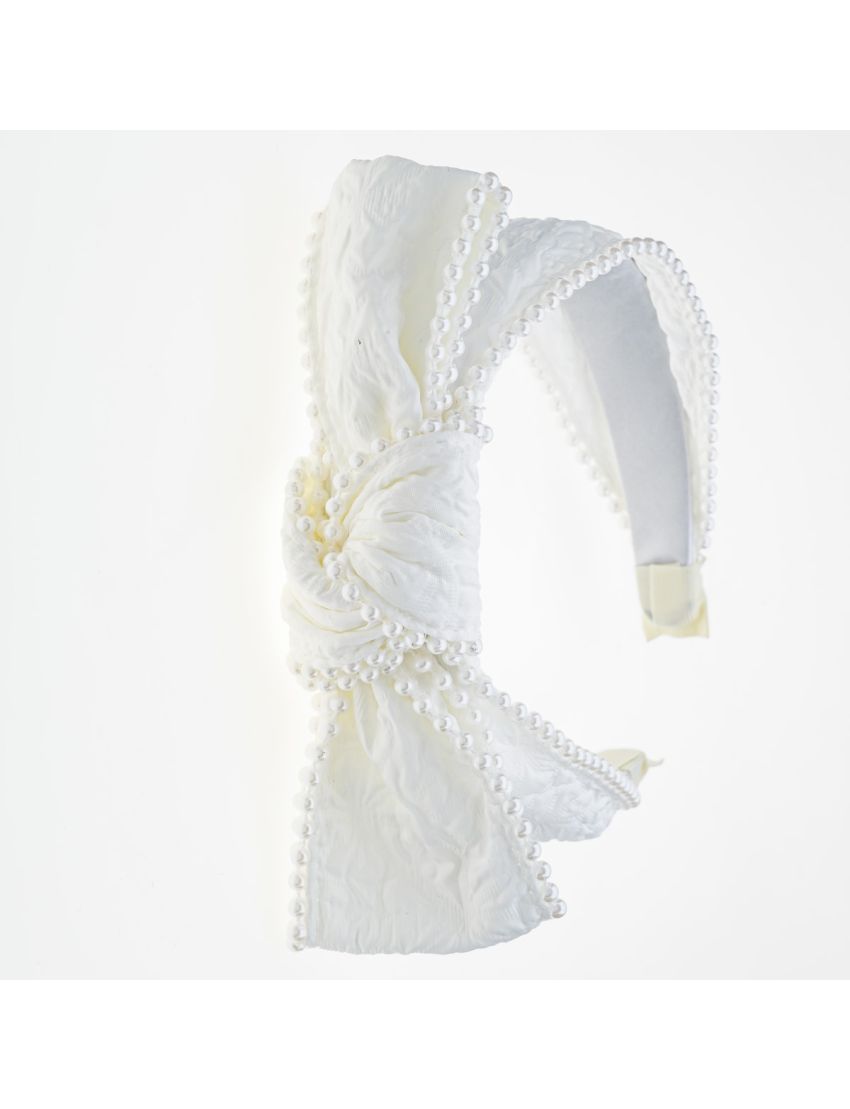 Στέκα νυφική υφασμάτινη λευκή φαρδιά σε 3 σχέδια