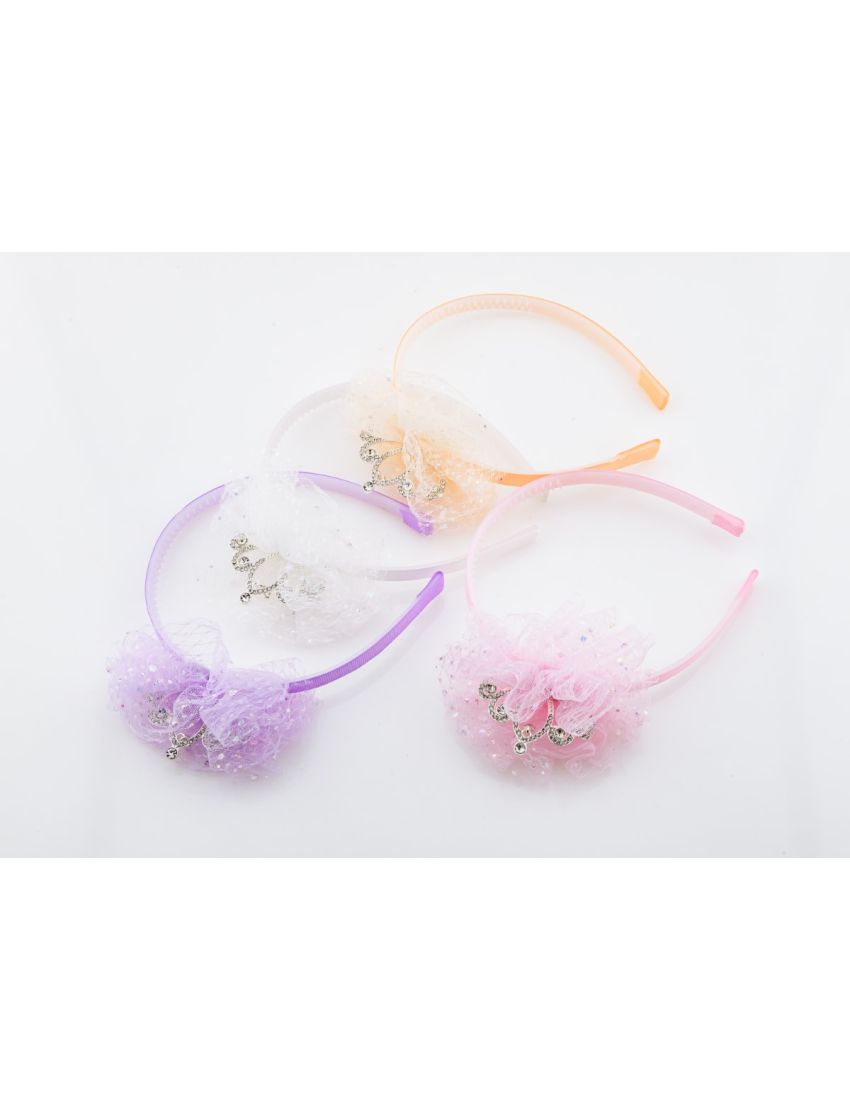 Στέκα παιδική υφασμάτινη διακοσμημένη με τούλι και στέμμα