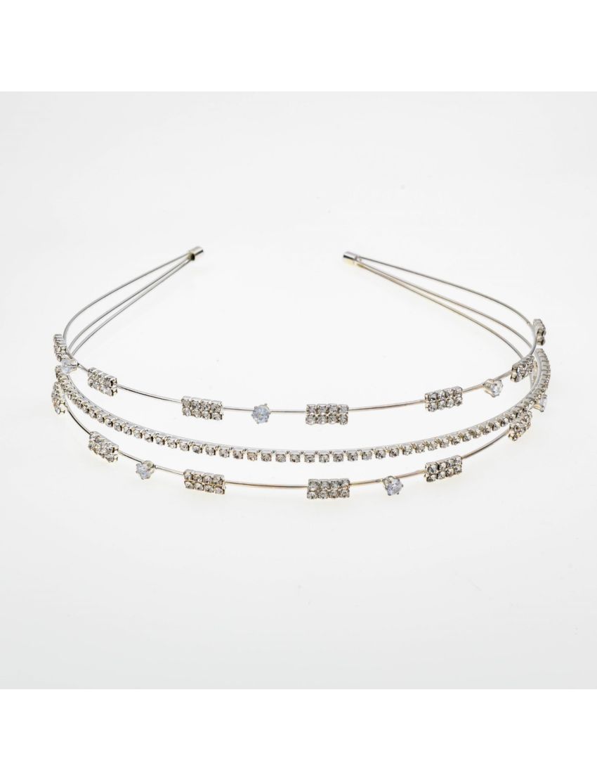 Στέκα μεταλλική νυφική σε 2 χρώματα διακοσμημένη με στράς - Σχέδιο 3