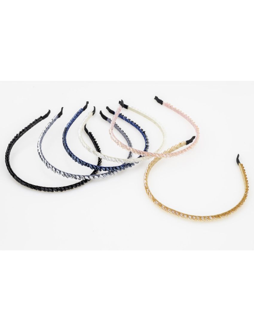 Στέκα μεταλλική λεπτή διακοσμημένη με χάντρες σε 6 όμορφα χρώματα