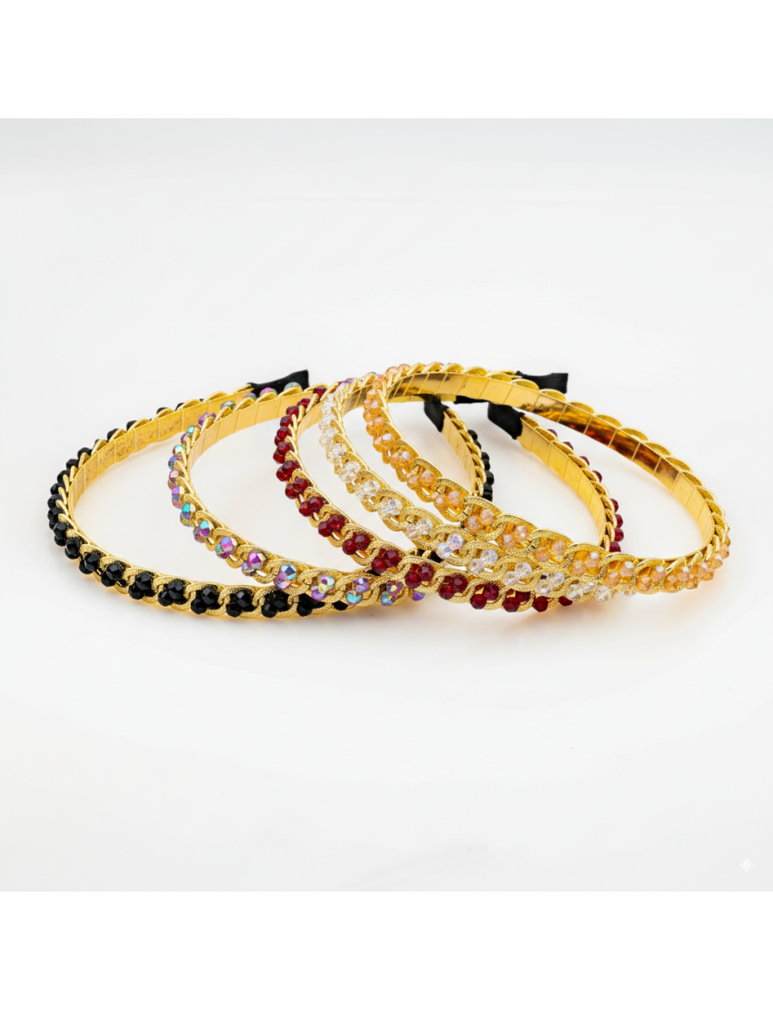 Χρυσή στέκα αλυσίδα με κρύσταλλα σε 5 αποχρώσεις