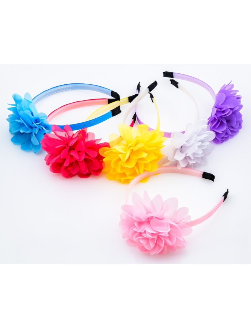 Στέκα υφασμάτινη παιδική με λουλούδι σε 6 φωτεινά χρώματα